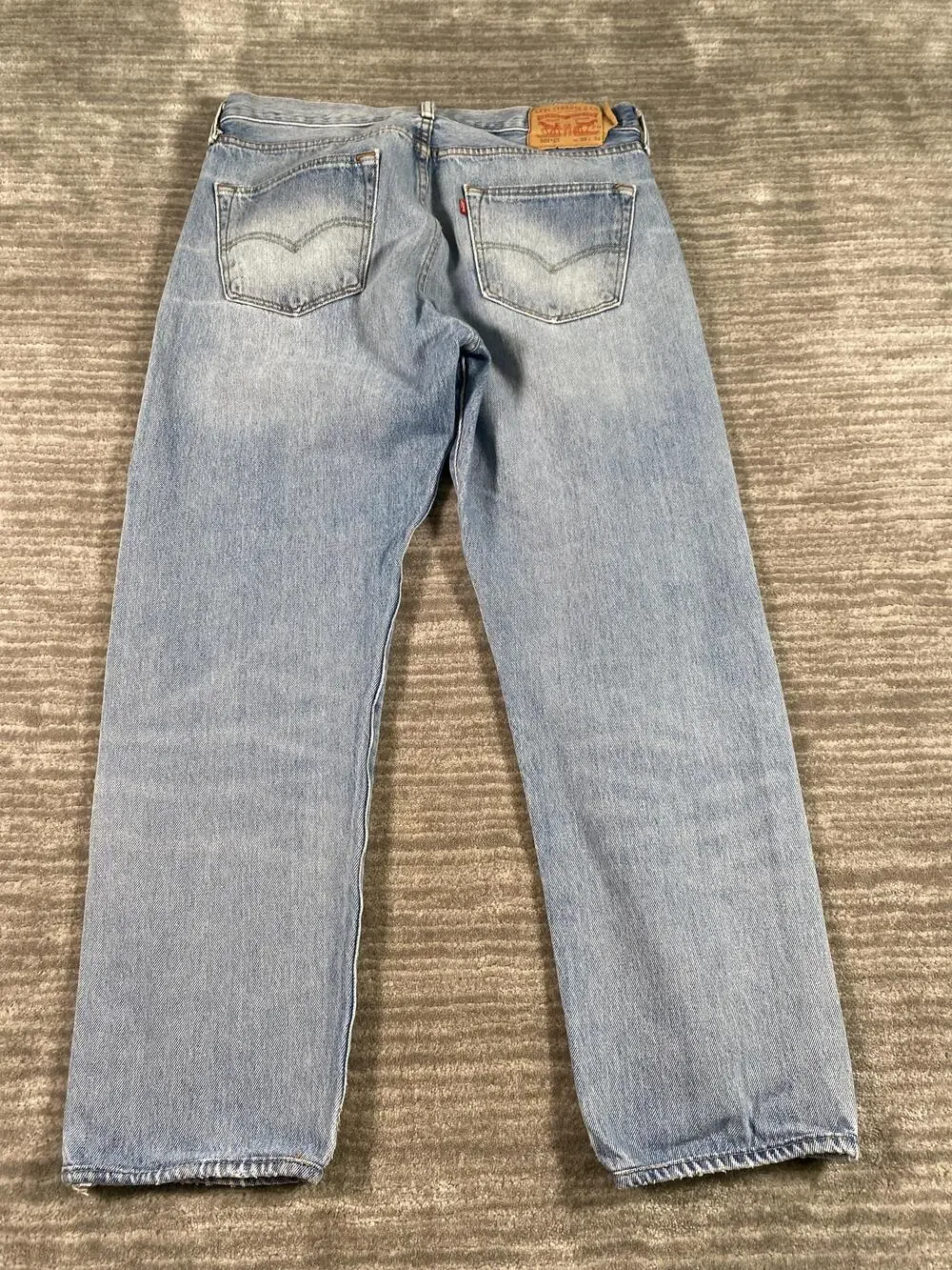 Levis 501 CT Jeans Mens 33x27 Light Blue Denim Button Fly Tapered Leg Fit